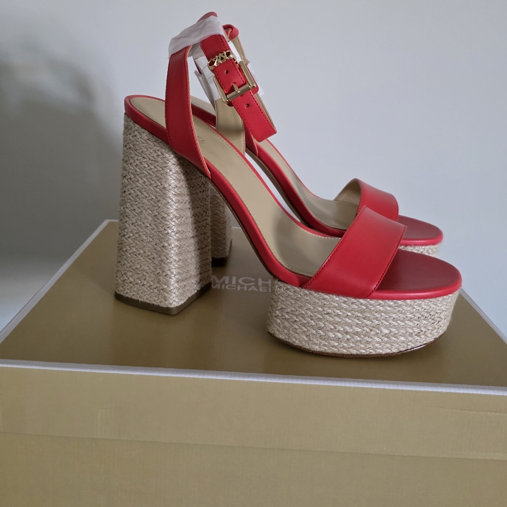Michael Kors Ankle-Strap Espadrille Platform Sandals Wmns 9 NIB Coastal Preppy